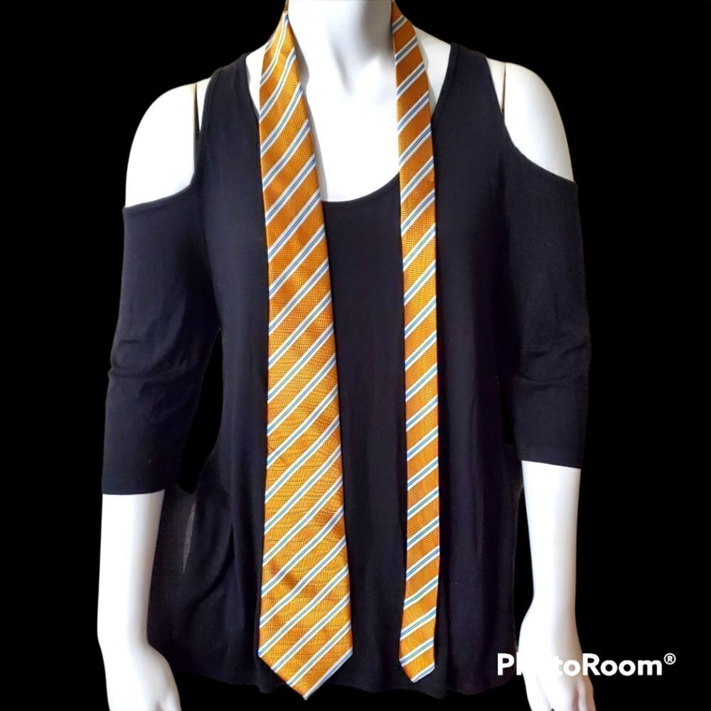 Giorgio Armani Orange, White, & Blue Silk Tie